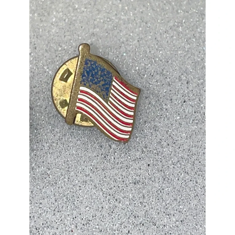 Vintage American Legion I Pledge To Vote Tab Pin 40's & American‎ Flag Lapel Pin